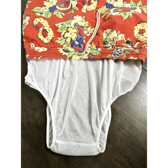 Polo Ralph Lauren Men's Swim Trunks L Red AOP Floral Tropical Drawstring Shorts - Picture 12 of 12